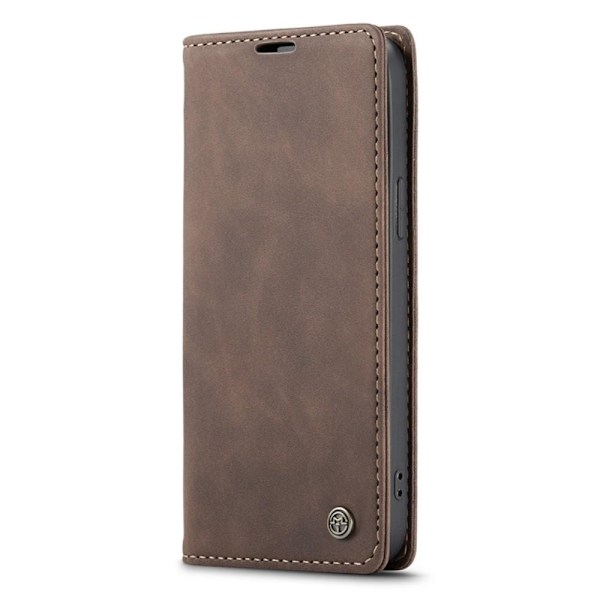 CASEME Retro Lompakkokotelo iPhone 14 Pro Max - Tummanruskea Brown