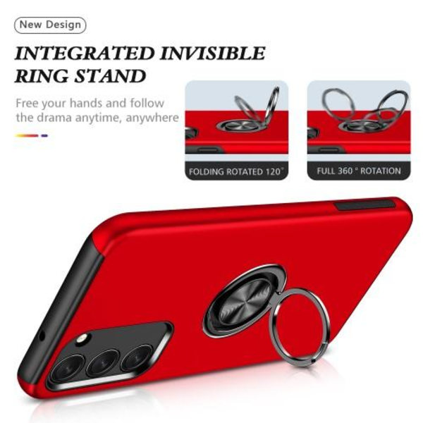 Samsung Galaxy S23+ Fingerring Kickstand Hybrid Taske - Rød Red