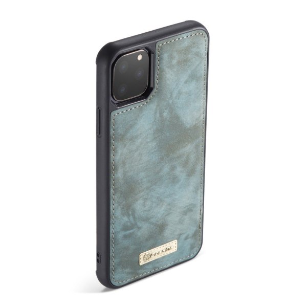 CASEME iPhone 11 Pro Retro Split läder plånboksfodral - Blå Blå
