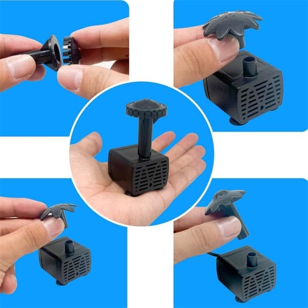 Soldrevet springvand 55 cm sprøjtehøjde vandcirkulationspumpe til havedam Black