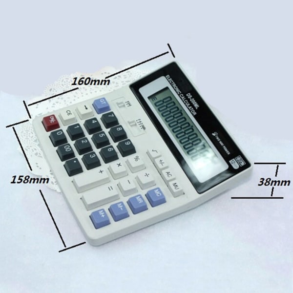DS-200ML Klassisk miniräknare kalkylator - Stora knappar Vit