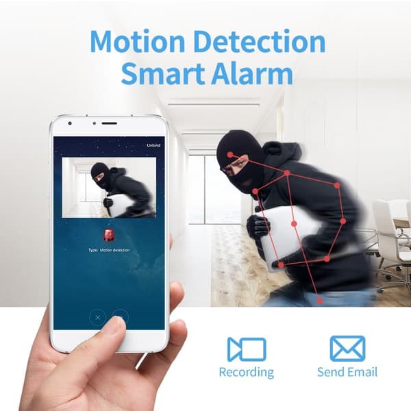 W9 Mini-WiFi-IP-valvontakamera HD 1080P Black