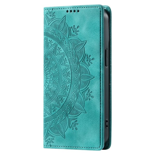 Til Samsung Galaxy S25 tegnebogscover Cover Shell Mandala Blomstermønster Green