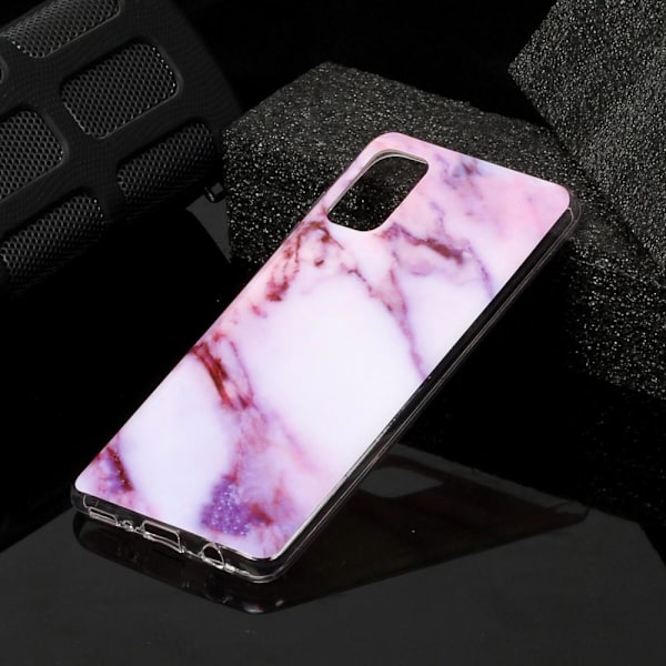 Marble Pattern IMD TPU Soft Back Case for Samsung Galaxy A41 - Style J Black