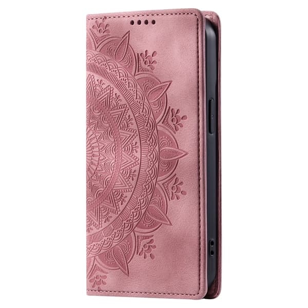 Cover til iPhone 17 Pro Max med Magnetisk Lukning Mønsterpræget Pink