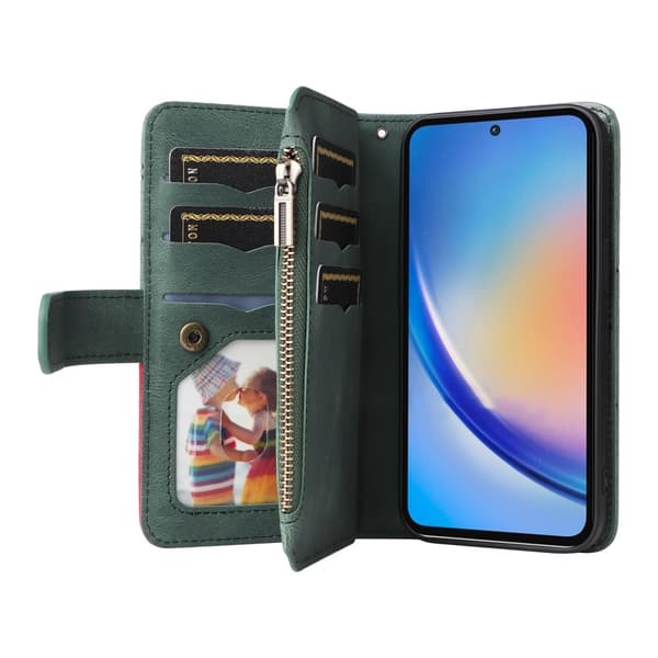 KT Multifunksjons Serie-5 For Samsung Galaxy A35 Telefonveske Green