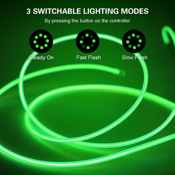LED Scooter Lysstripe Vanntett Biler Atmosfære 3 Lysmoduser - Gul Yellow