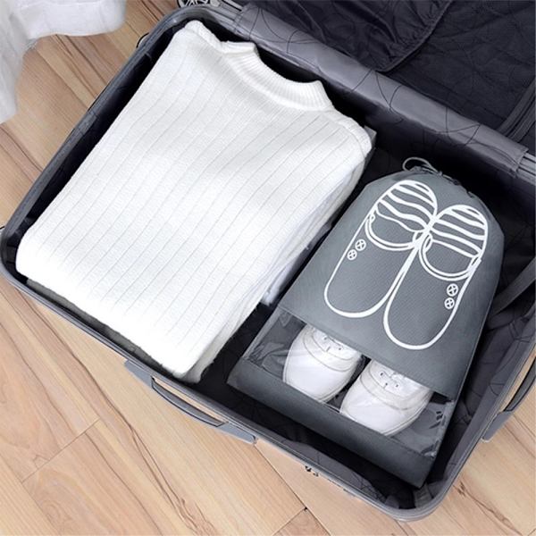 10 stk Sko opbevaringstaske Garderobe Sko Lomme - L/32*44cm Grey