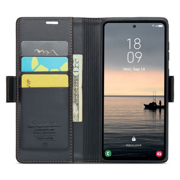 CASEME Retro Wallet Case for Samsung Galaxy S23 FE - Black Black