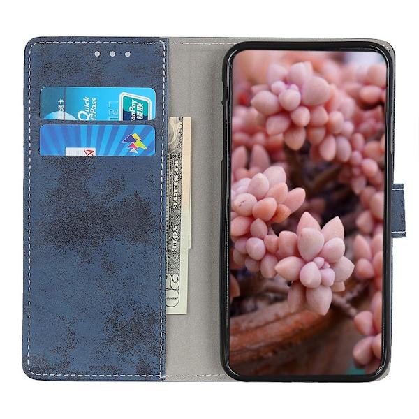 Retro tegnebog stativetui til Google Pixel 6a - Mørkeblå Dark blue