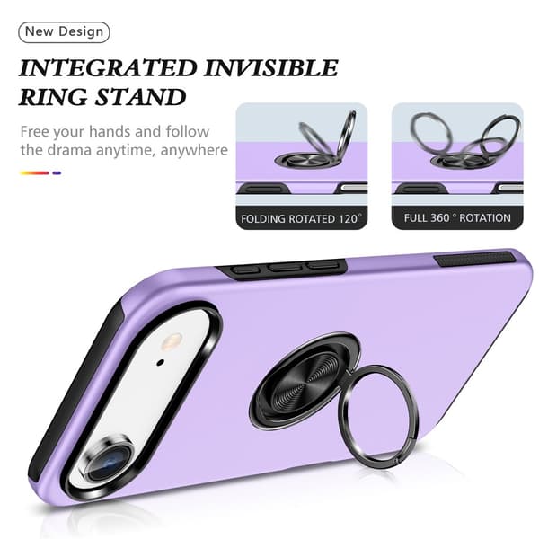 For iPhone Air Hybrid-deksel med Fingerring Purple