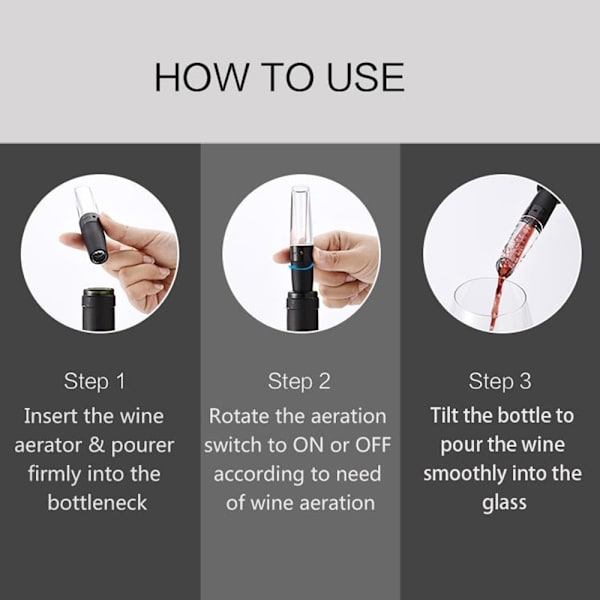 Snabbluftande Vin Häll Karaff Fast Aerating Wine Pourer Decanter Svart