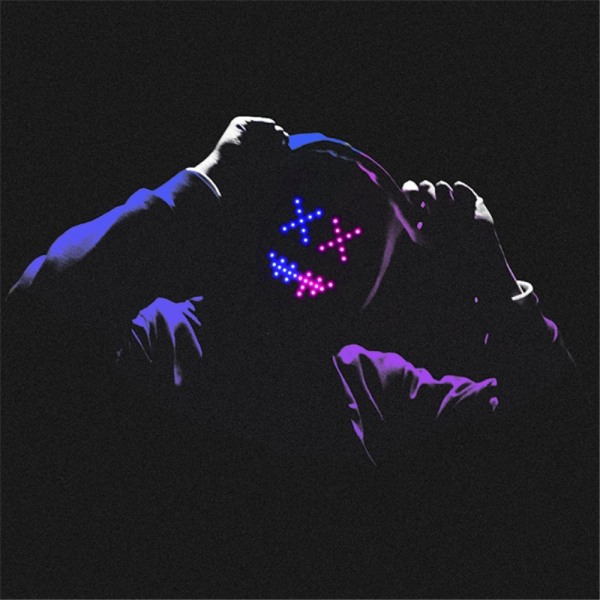 RGB LED Mask Gesture Face-Changing Glowing Mask Halloween Party Black