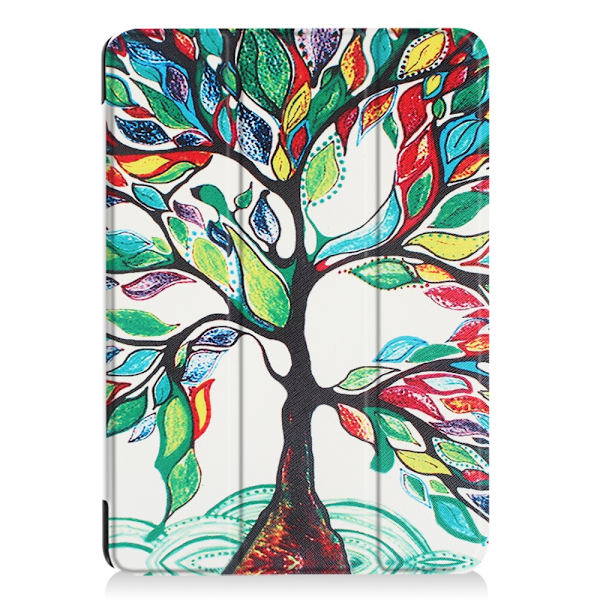 iPad 9.7" (2017/2018) Slim fit trefoldet etui - Farvet træ Multicolor