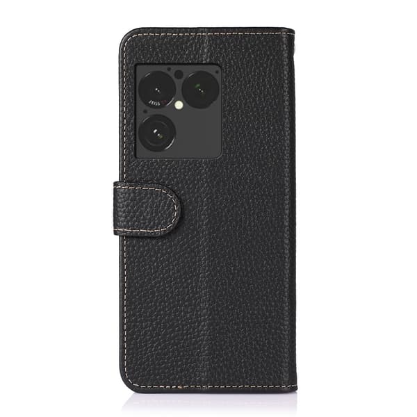 KHAZNEH Lädermobilskal för Sony Xperia 1 VIII Svart