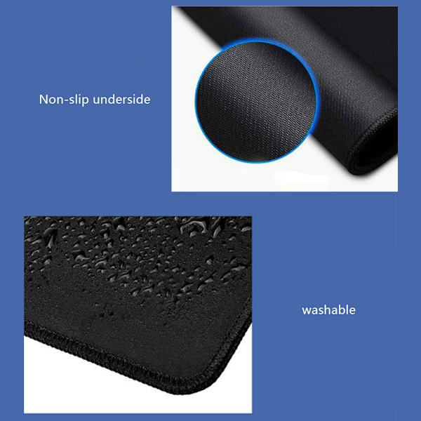 300x600x2mm Ekstra stor musemåtte Anti-slip computer bordmåtte Black