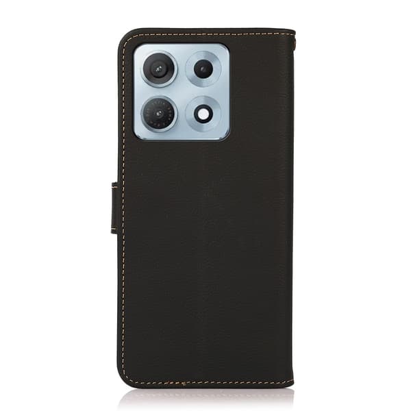 KHAZNEH Telefonpungcover i læder til Motorola Edge 70 Max 5G Black