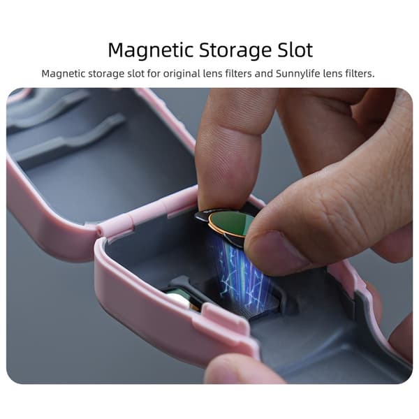 Deksel til DJI Osmo Pocket 3 beskyttelsesetui magnetisk oppbevaringsplass objektivfilter Black
