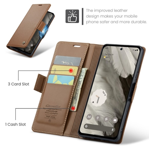 CASEME Retro Lommebok Etui for Pixel 8 Blue