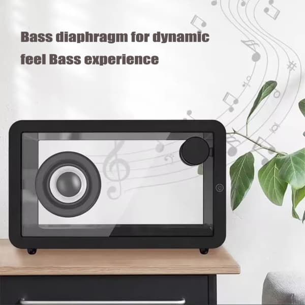 M8 Läpinäkyvä Bluetooth - kaiutin RGB - valolla HiFi - ääni Bass Subwoofer Black