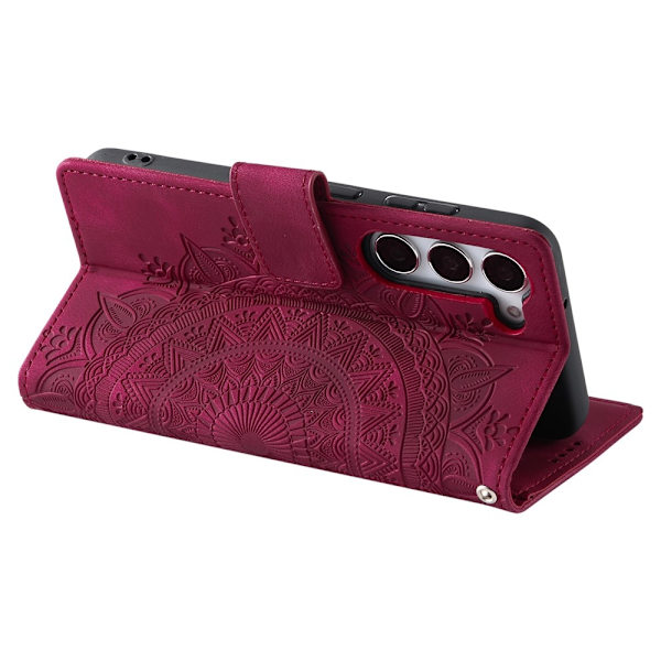 Til Samsung Galaxy S26 tegnebogscover Cover Shell Mandala Blomstermønster Red
