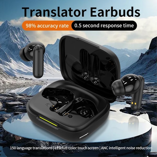 B19 150 Sprog Oversættelses Oversætter Smart Stemme Bluetooth In-Ear Hovedtelefoner Hvid White