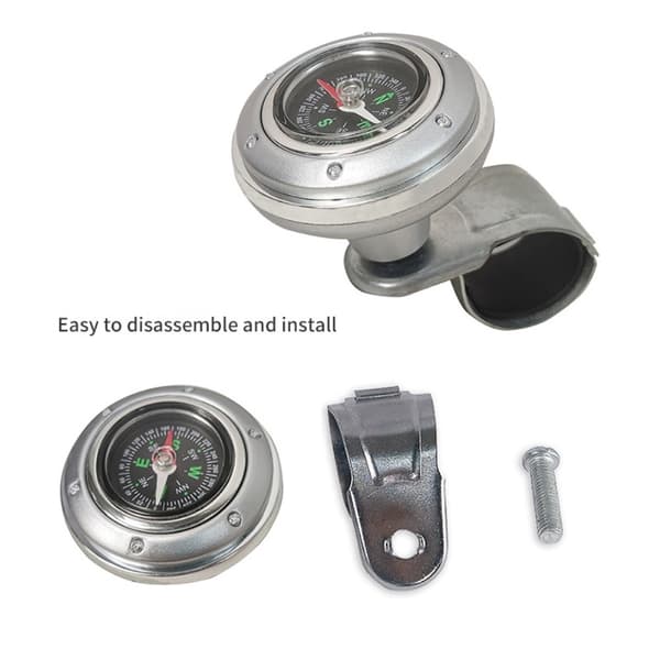 Knopp Bil Ratt Bilratt Spinnerknopp Kompass Bilstyrning Handtag Silver