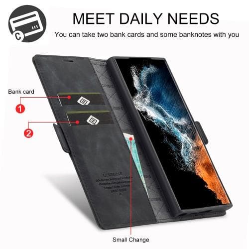 LC.IMEEKE Pung Taske til Samsung Galaxy S23 Ultra - Sort Black