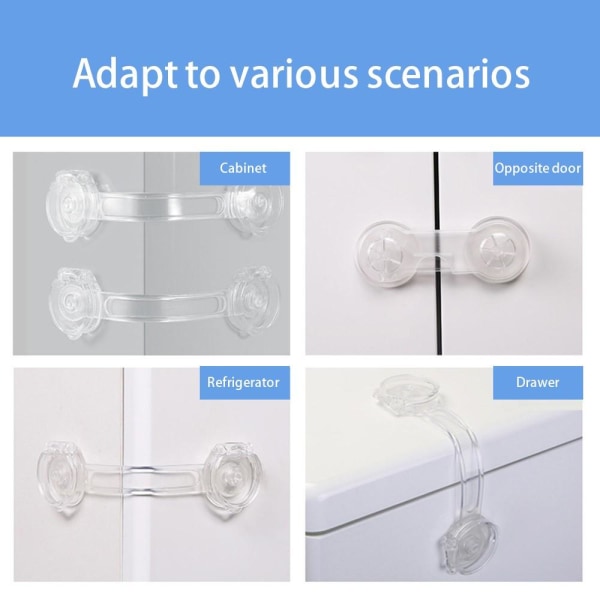 Cupboard Cabinet Door Drawer Baby Safety Lock Children Security Transparent