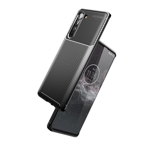 Motorola Edge Karbonfiber Deksel - Svart Black
