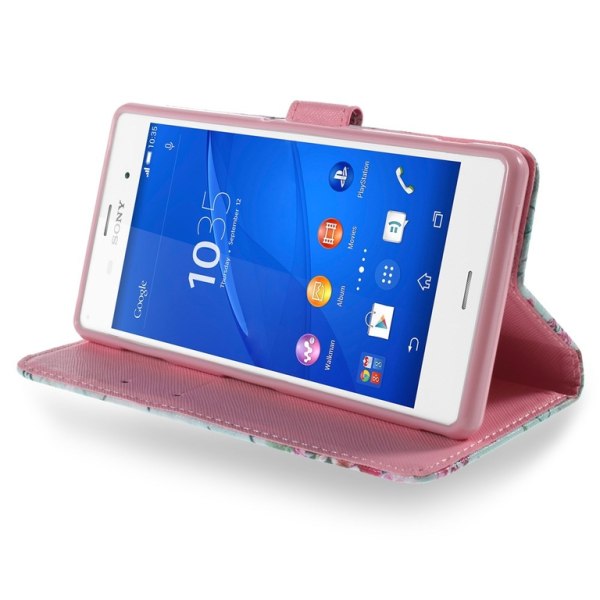 Sony Xperia Z3 Eiffel Tornet & Blommor Plånboksfodral Multicolor