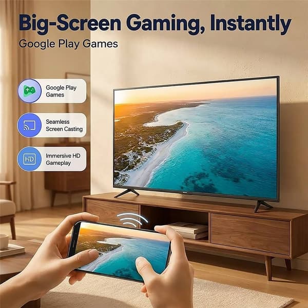 2+16GB Android TV 14.0 TV-sticka Quad-Core 4K WiFi 6 Bluetooth 5.4 fjärrkontroll Vit