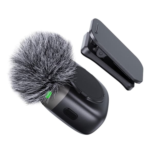 Dobbelt mikrofonsett med lavalier-støyreduksjon, USB-C, 2 mikrofoner + 1 mottaker Black
