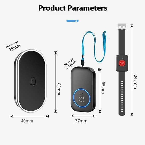 Wireless Alarm System 300m Assault Alarm Emergency Help Black