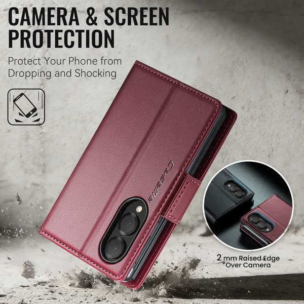 CASEME Glansfuldt telefonpungcover til Samsung Galaxy Z Fold8 Red