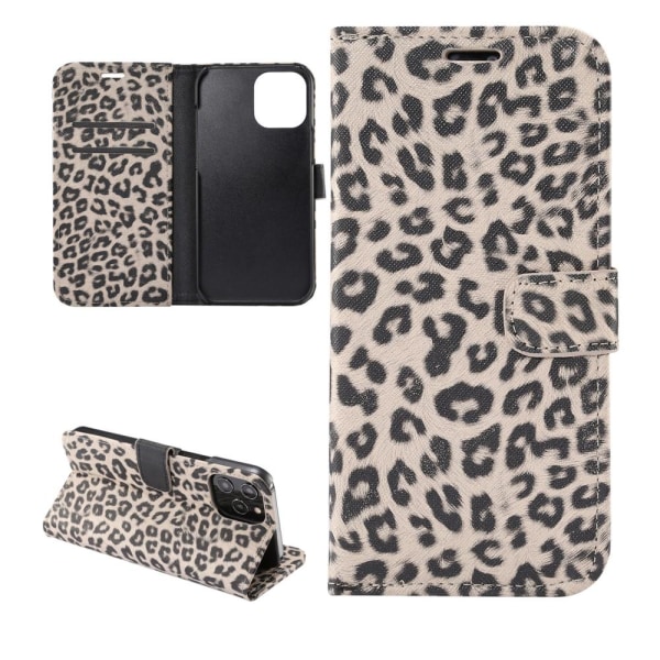 Leopardikuvioinen lompakkokuori iPhone 12 Pro Maxille - Keltaine Yellow