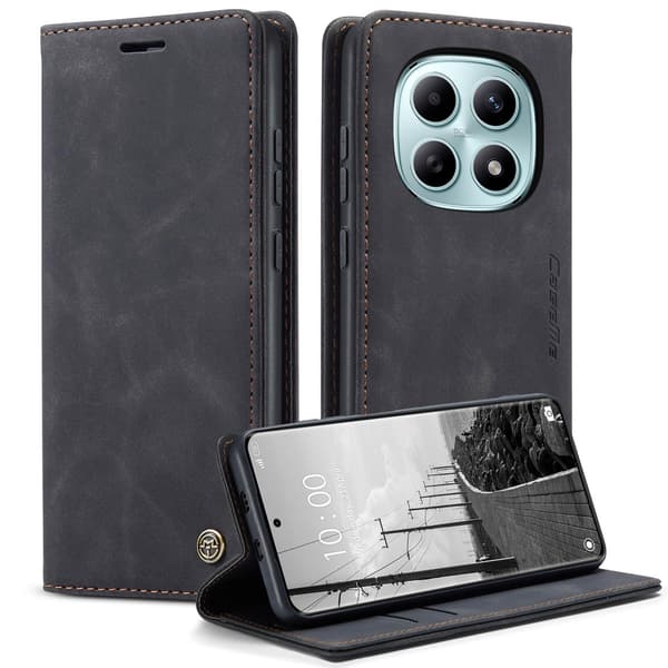 CASEME Retro Etui med Pung til Xiaomi Redmi Note 15 / Xiaomi Poco M8 5G - Sort Black