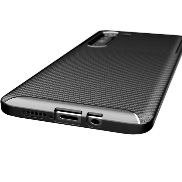 Carbon Fiber Anti-drop Soft TPU Case for Motorola Edge - Black Black
