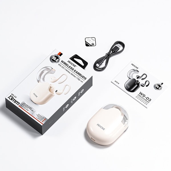 WEKOME Bluetooth Headset Semi-in-Ear Trådlösa hörlurar - Beige Beige