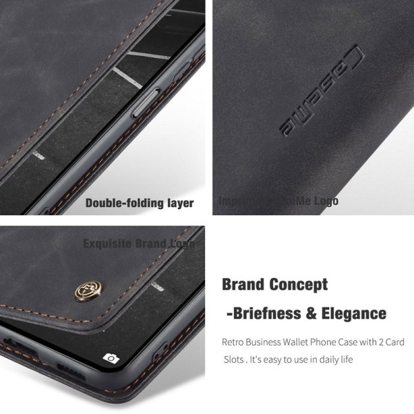 CASEME Retro tegnebog taske til Xiaomi Mi 11 Lite - Sort Black