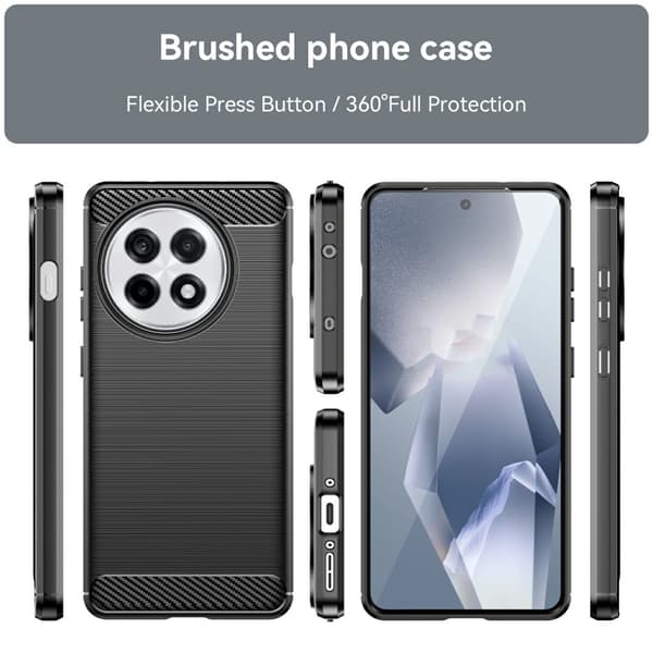 Telefonveske TPU Shell Bakdeksel Carbon OnePlus 13R - Svart Black