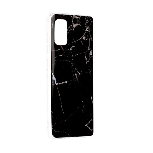 Marble Pattern IMD TPU Soft Back Case for Samsung Galaxy A41 - Style G Black