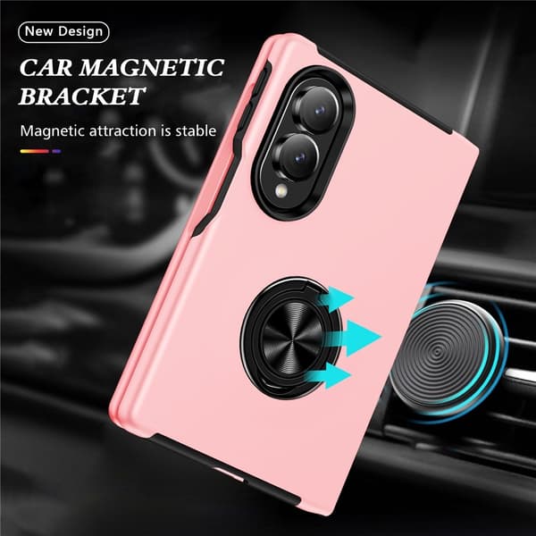 Hybridtelefonfodral med ringhållare till Samsung Galaxy Z Fold8 Rosa