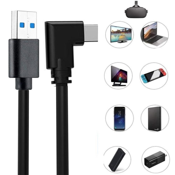 Oculus Quest VR Link Cable USB3.0 to Type-C Data kable 5m Svart