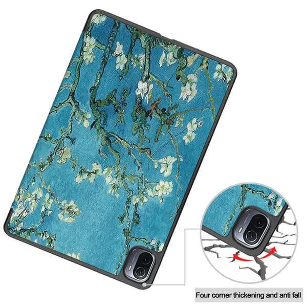 Xiaomi Pad 5 Stativ Slim Fit Deksel Sleep / Wake - Plommeblomst Green