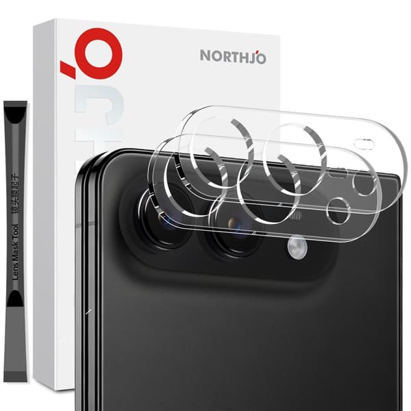 NORTHJO 2 stk. Kameralinsebeskytter til iPhone Duo Transparent