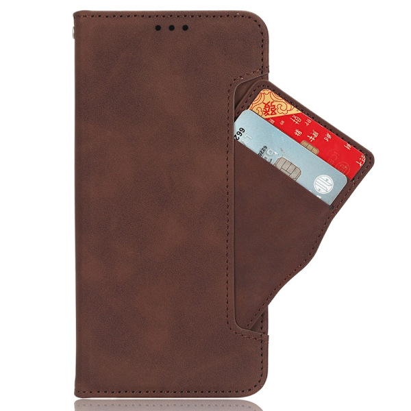Sony Xperia 10 VI Kotelo PU-nahkainen Flip Folio Puhelimen Suojakotelo Useilla Korteilla Brown