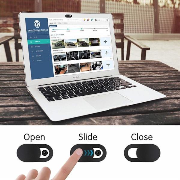 6- Pack Webbkameraskydd Anti-spion Dator Kamera Skydd Slider Svart