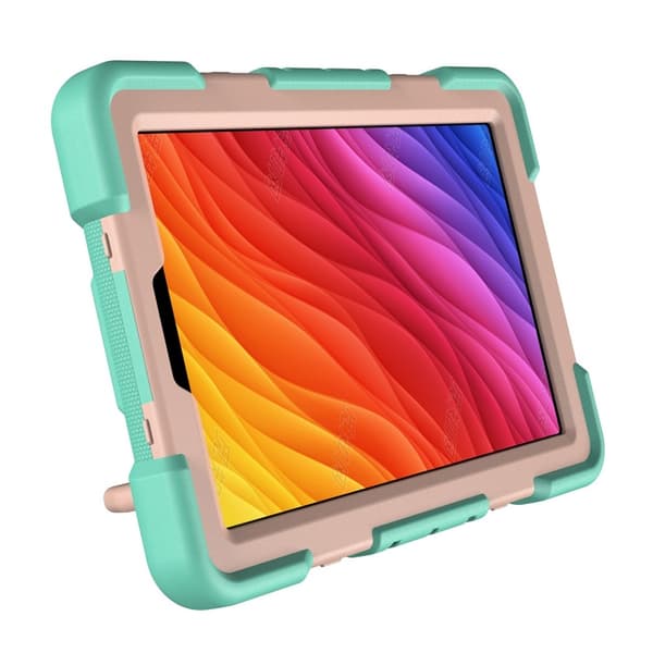 Til Samsung Galaxy Tab A11 Etui PC+Silikone Tablet Cover Green + Pink Multicolor