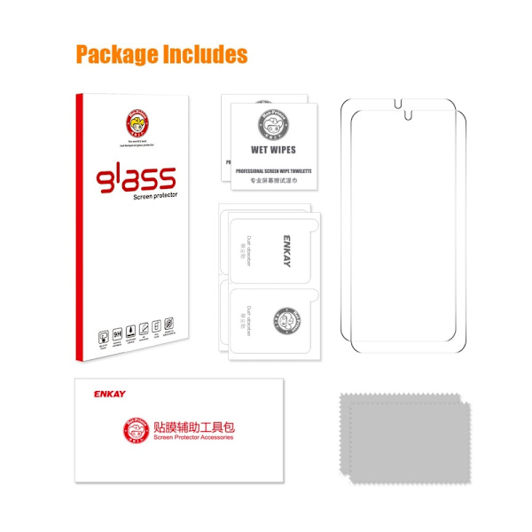 ENKAY Hærdet glas til Samsung Galaxy S24 2stk Transparent